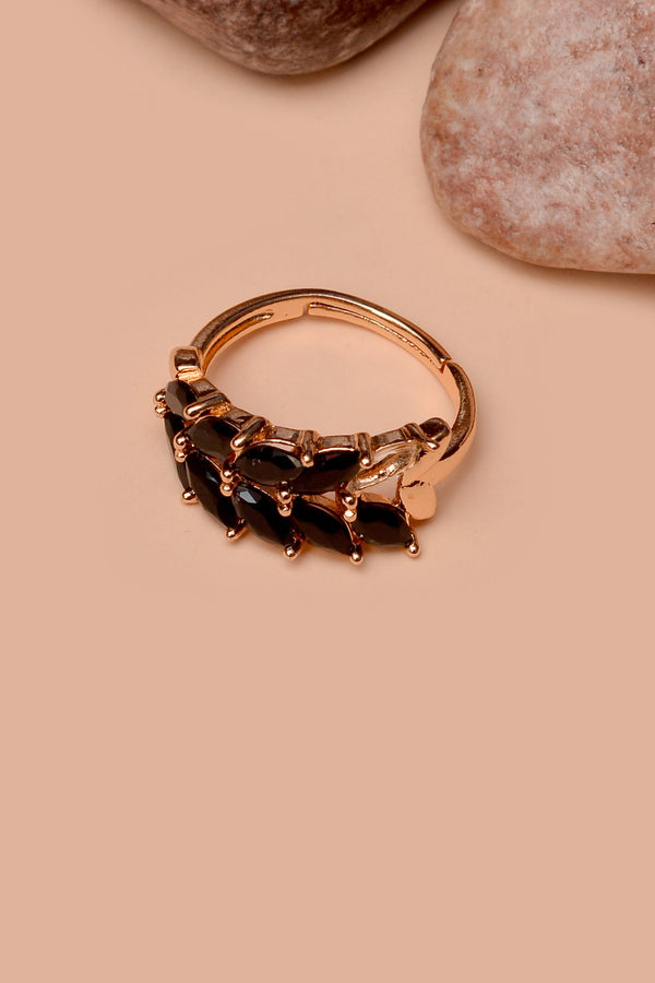 Size 0 Party Wear Black Ring