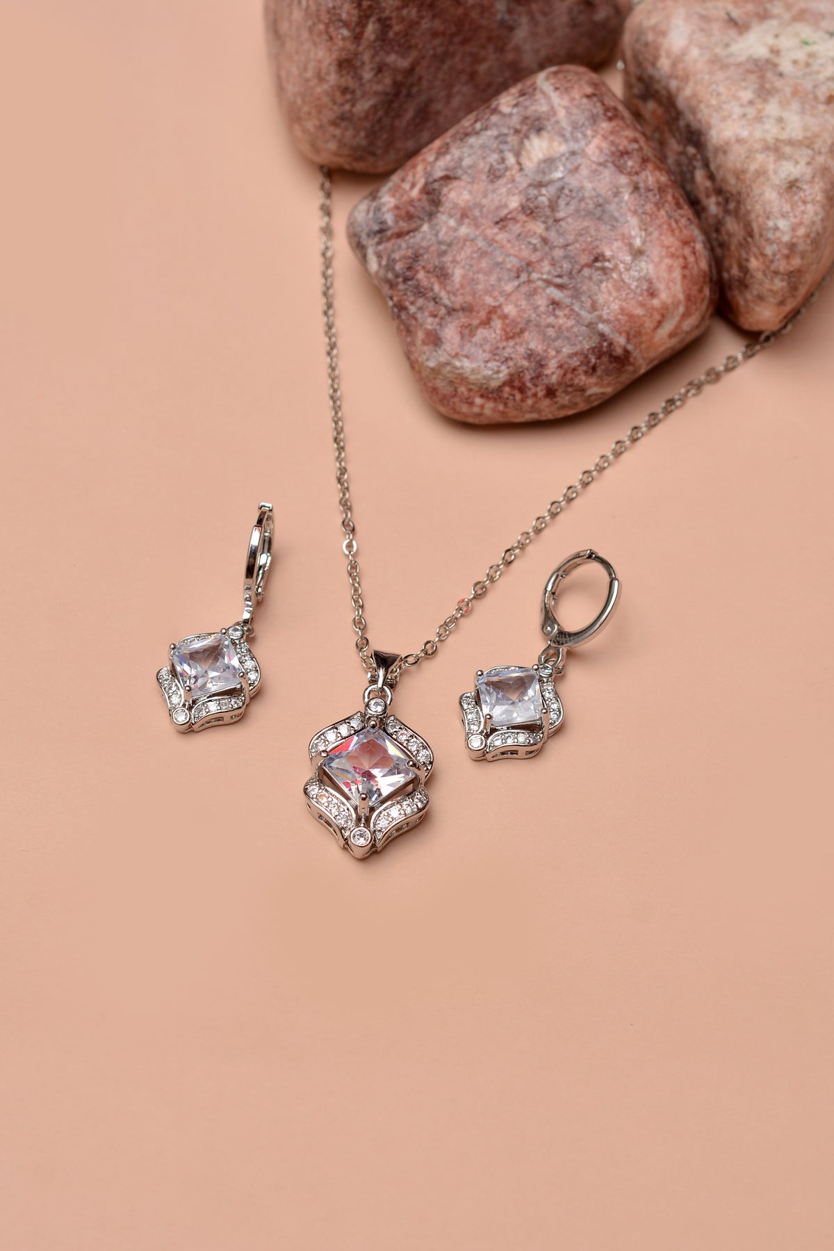 Daily Wear Silver Locket Set