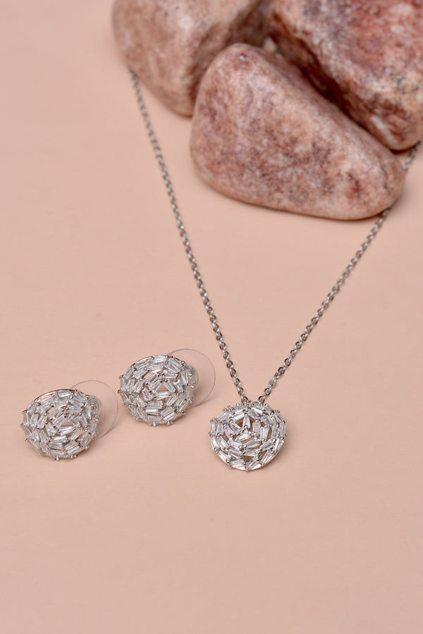 Daily Wear Silver Locket Set