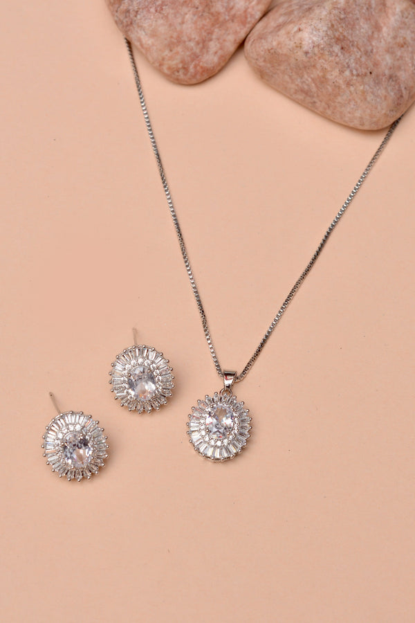 Daily Wear Silver Locket Set