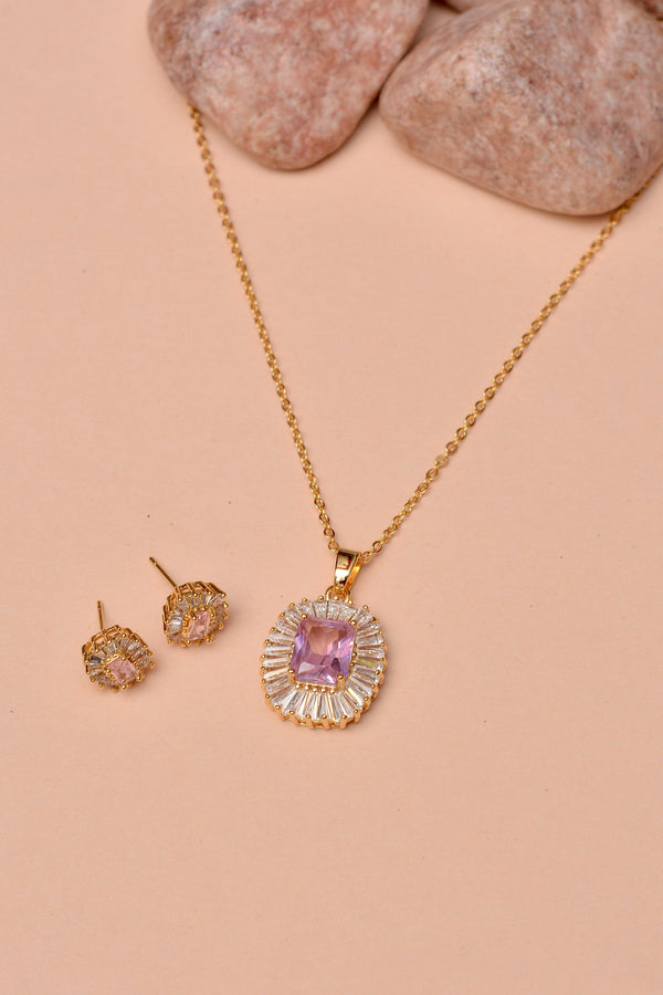 Daily Wear Pink Locket Set