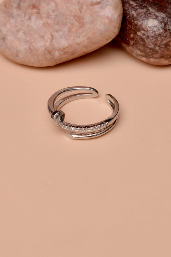 Size 0 Daily Wear Silver Ring