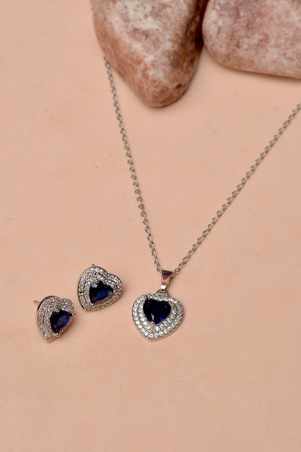 Daily Wear Blue Locket Set