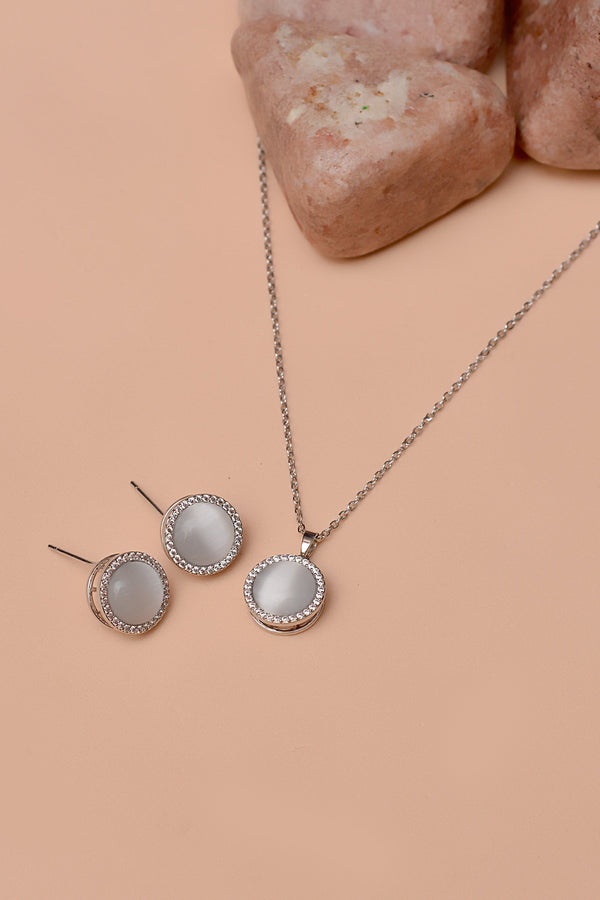 Daily Wear Silver Locket Set