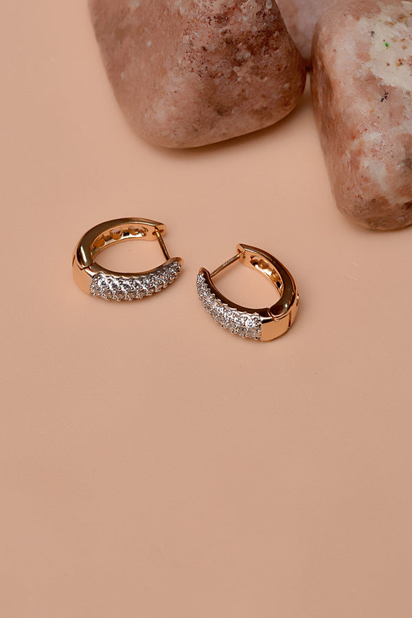 Daily Wear Dual Tone Hoop Earrings