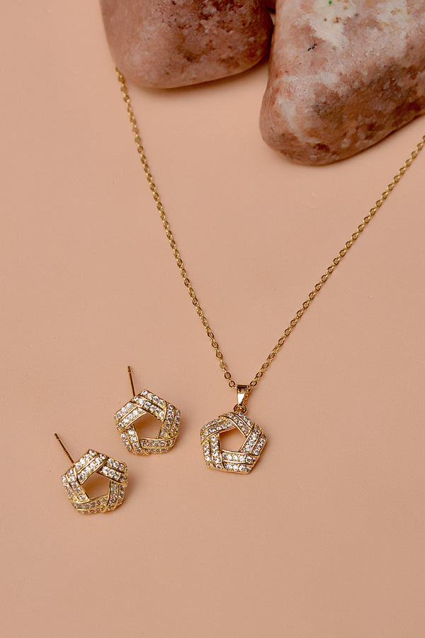 Daily Wear Golden Locket Set