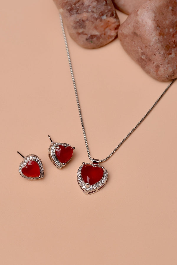 Daily Wear Red Locket set