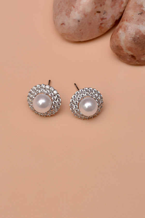 Daily Wear White Ear Studs