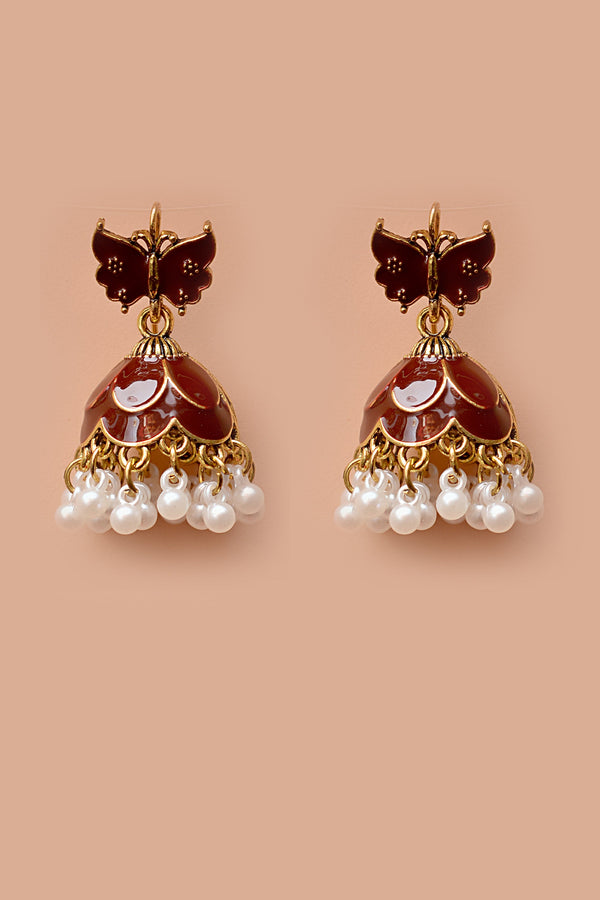 Daily Wear Maroon Earrings