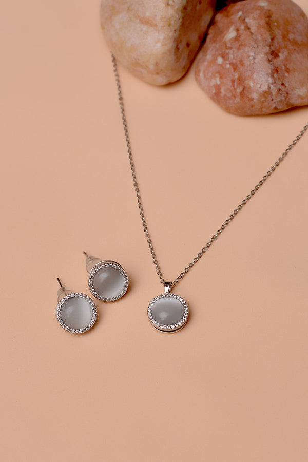 Daily Wear Silver Locket set