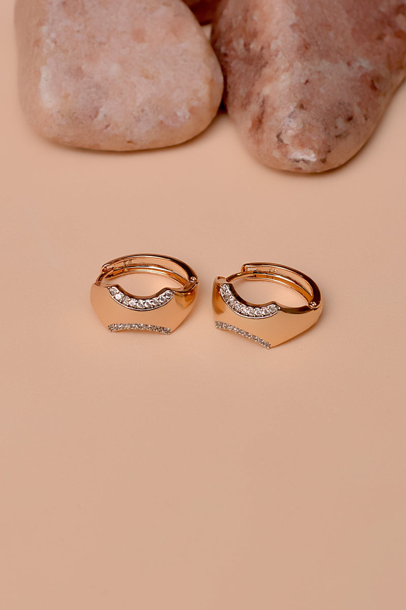 Daily Wear Dual Tone Hoop Earrings