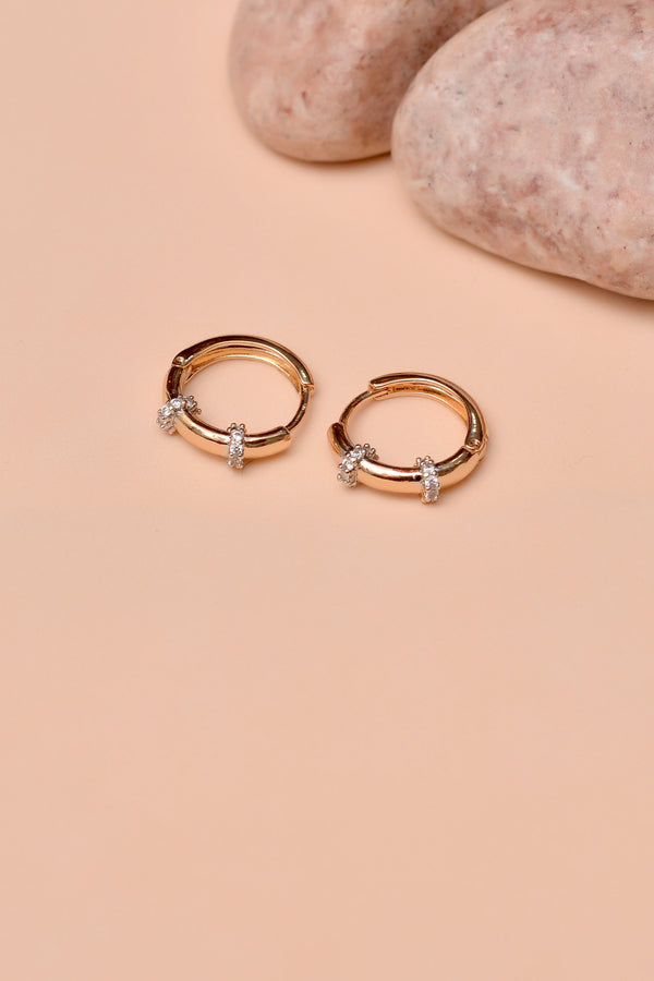 Daily Wear Dual Tone Hoop Earrings