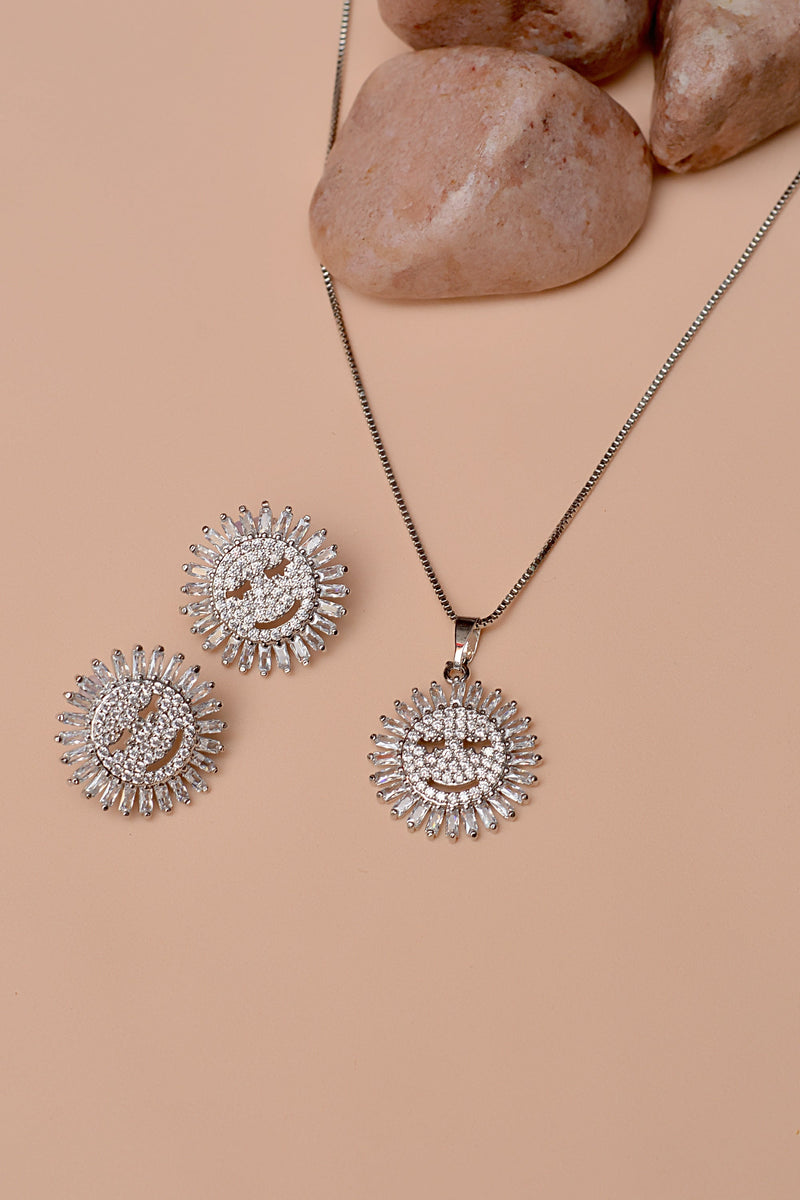 Daily Wear Silver Locket Set