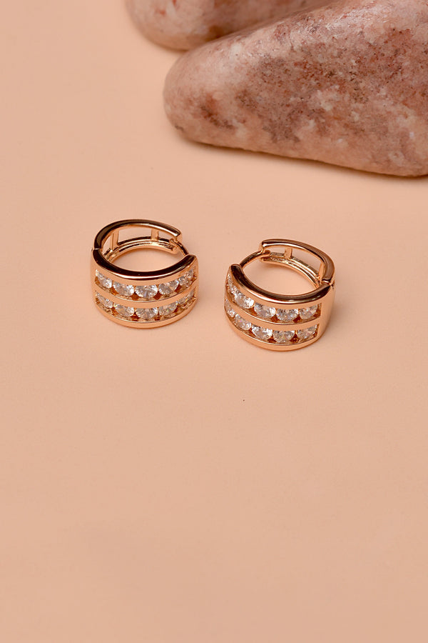 Daily Wear Dual Tone Hoop Earrings
