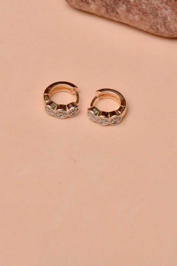 Daily Wear Dual Tone Hoop Earrings