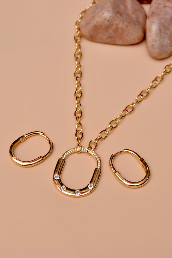 Daily Wear Golden Locket Set