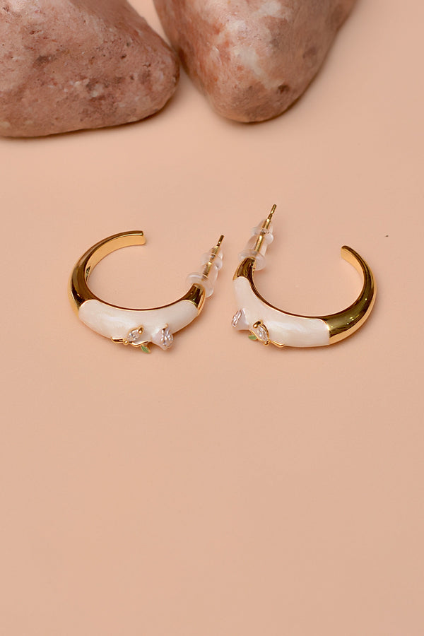 Daily Wear White Earrings