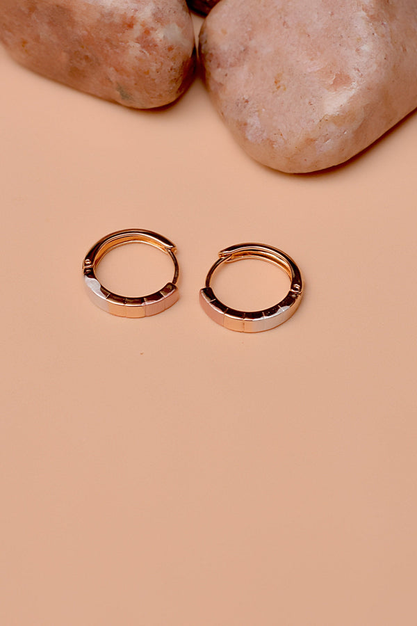 Daily Wear Dual Tone Hoop Earrings