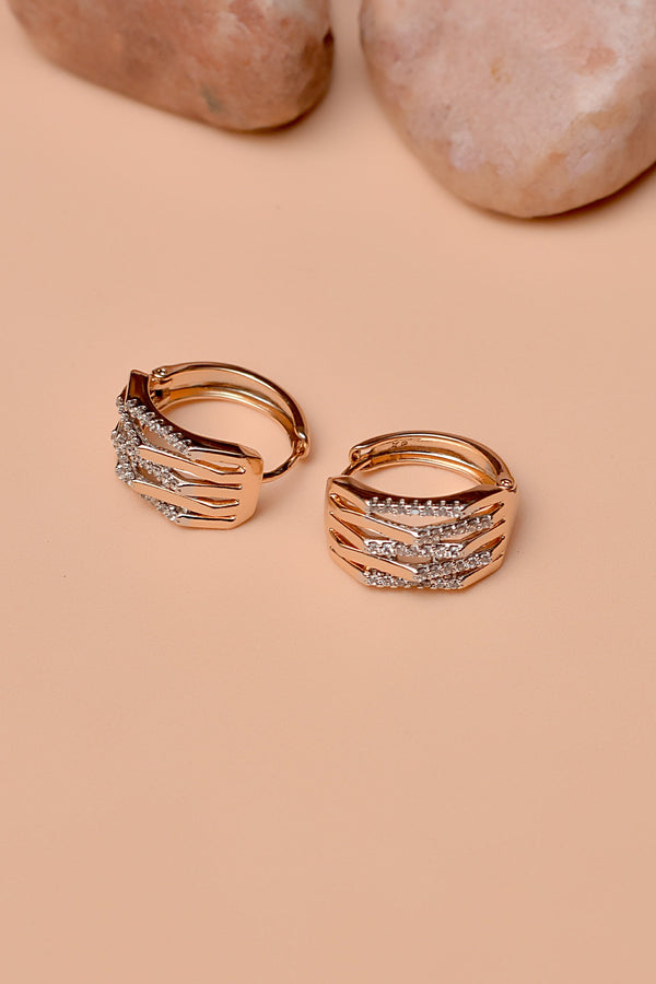 Daily Wear Dual Tone Hoop Earrings