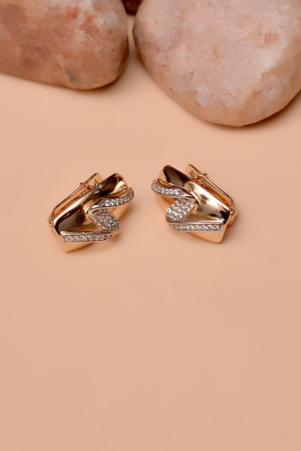 Daily Wear Dual Tone Hoop Earrings