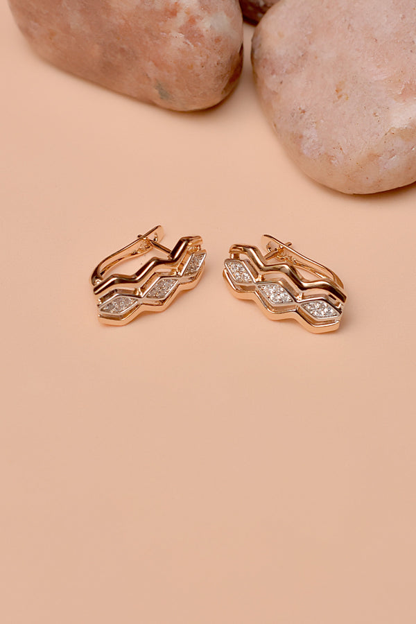 Daily Wear Dual Tone Hoop Earrings