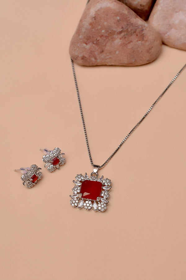 Daily Wear Red Locket set