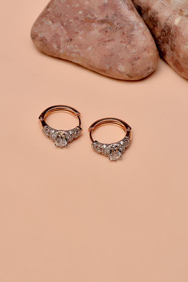 Daily Wear Dual Tone Hoop Earrings