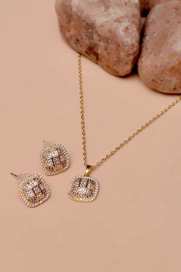 Daily Wear Purple Locket Set