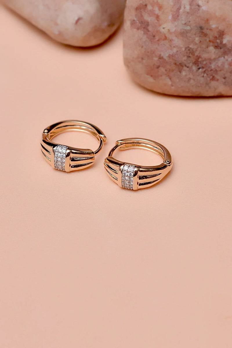 Daily Wear Dual Tone Hoop Earrings