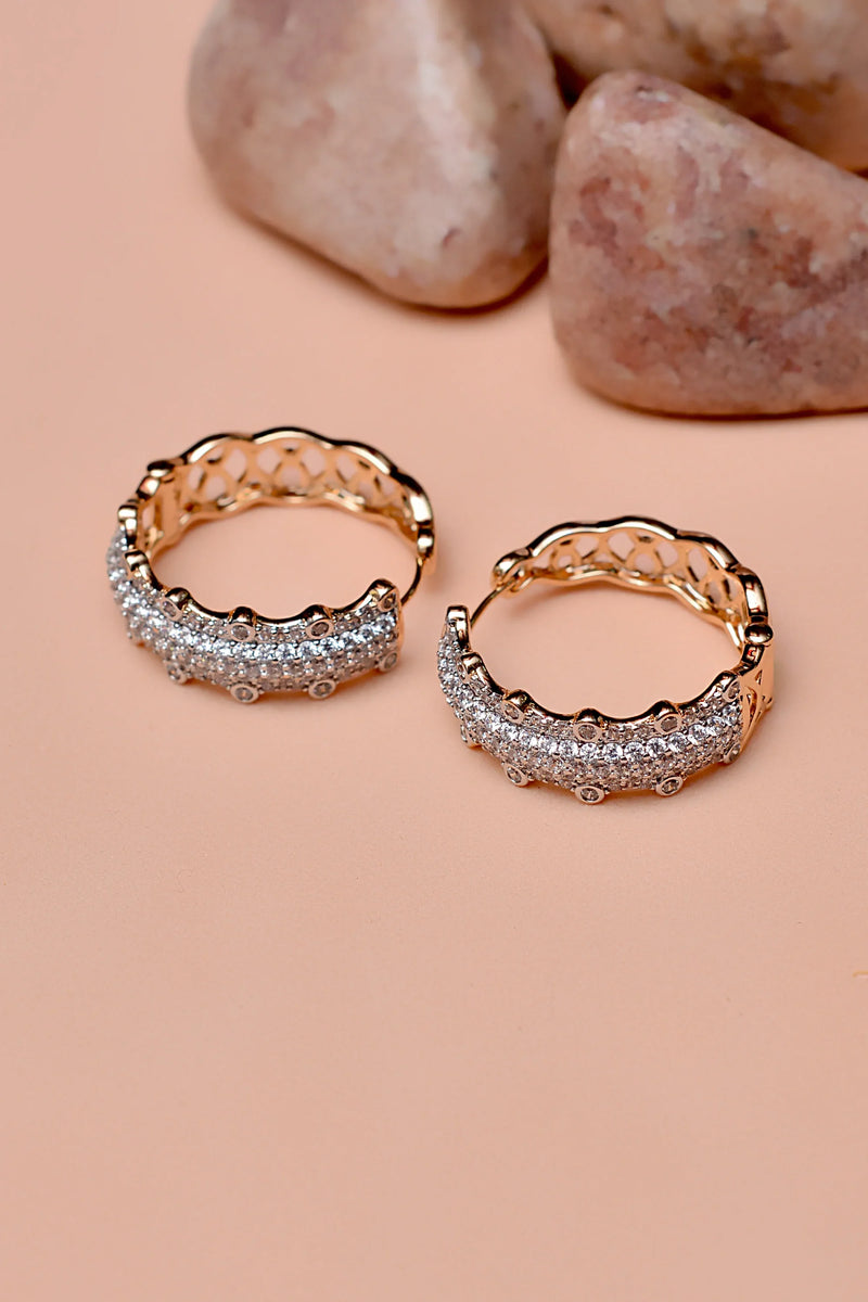 Daily Wear Dual Tone Hoop Earrings