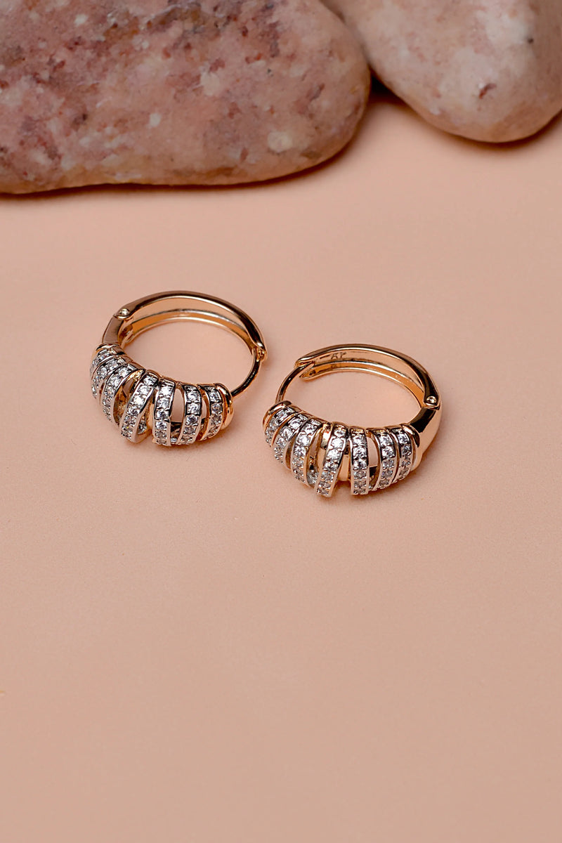 Daily Wear Dual Tone Hoop Earrings