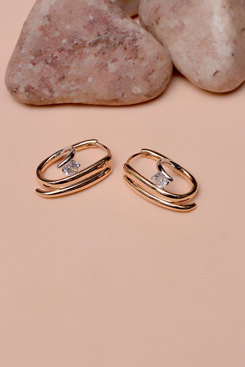 Daily Wear Dual Tone Hoop Earrings