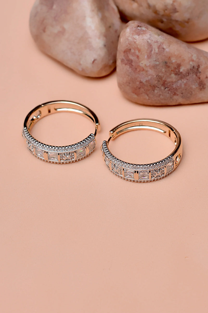 Daily Wear Dual Tone Hoop Earrings