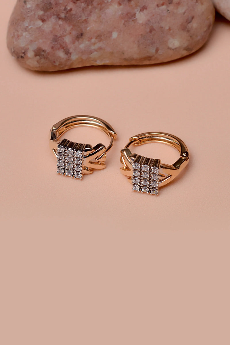 Daily Wear Dual Tone Hoop Earrings