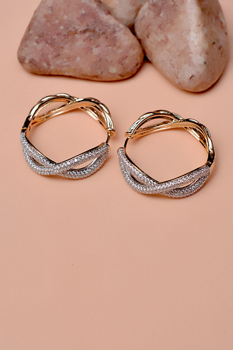 Daily Wear Dual Tone Hoop Earrings