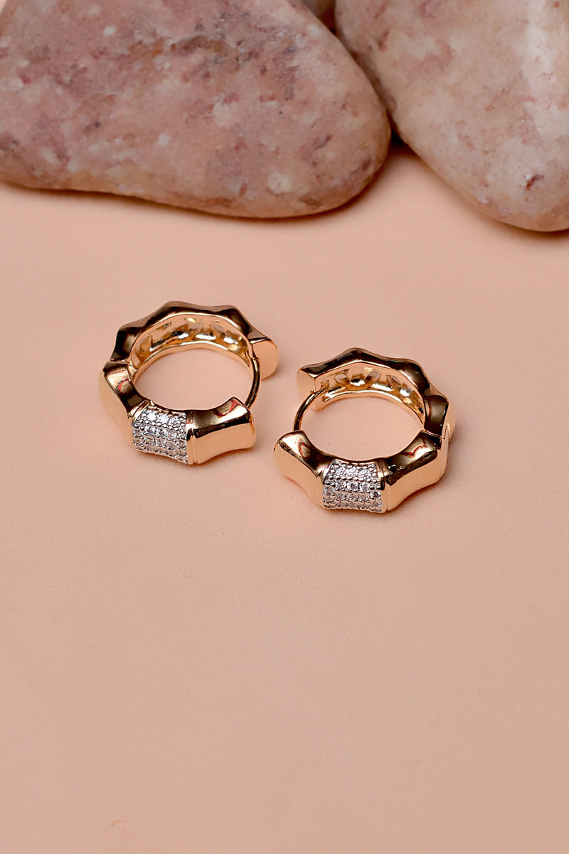 Daily Wear Dual Tone Hoop Earrings