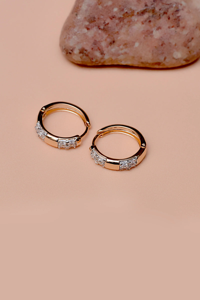 Daily Wear Dual Tone Hoop Earrings