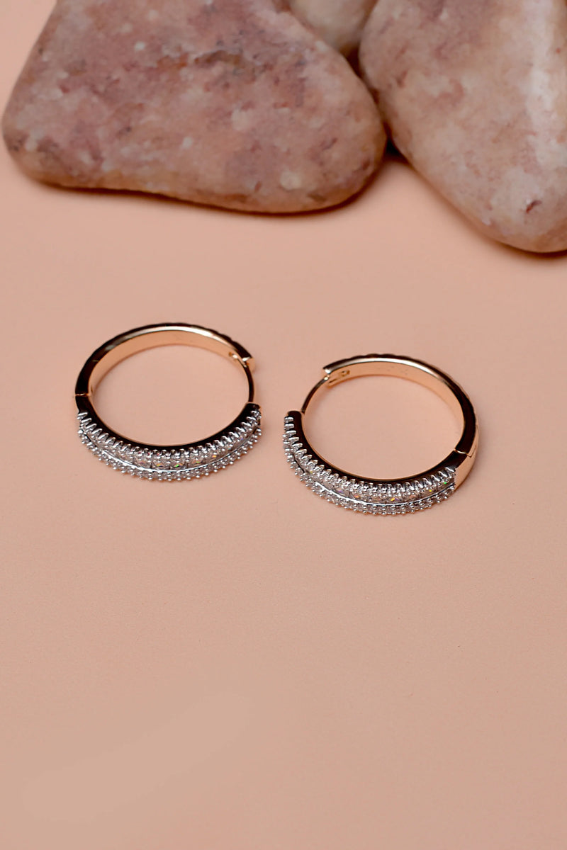 Daily Wear Dual Tone Hoop Earrings