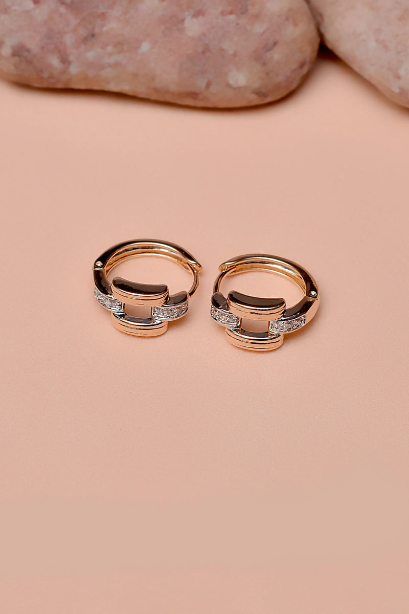 Daily Wear Dual Tone Hoop Earrings