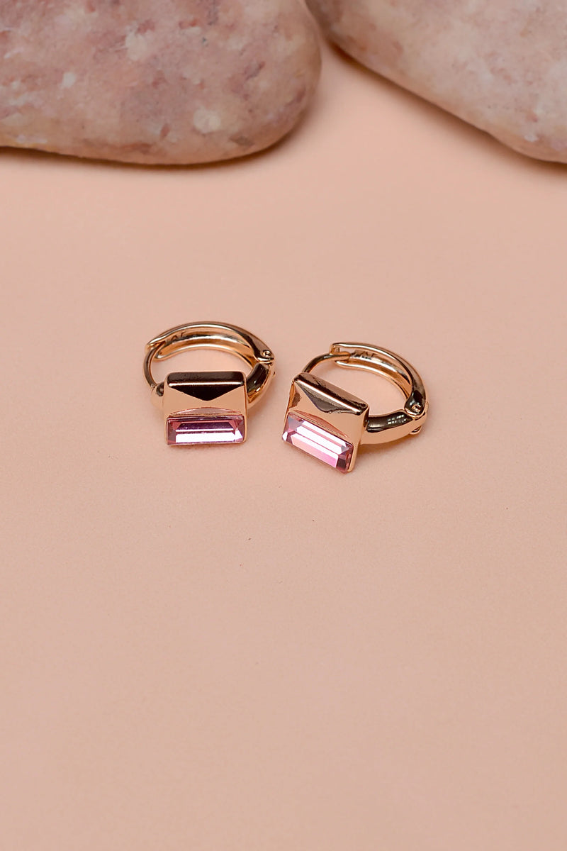 Daily Wear Pink Hoop Earrings