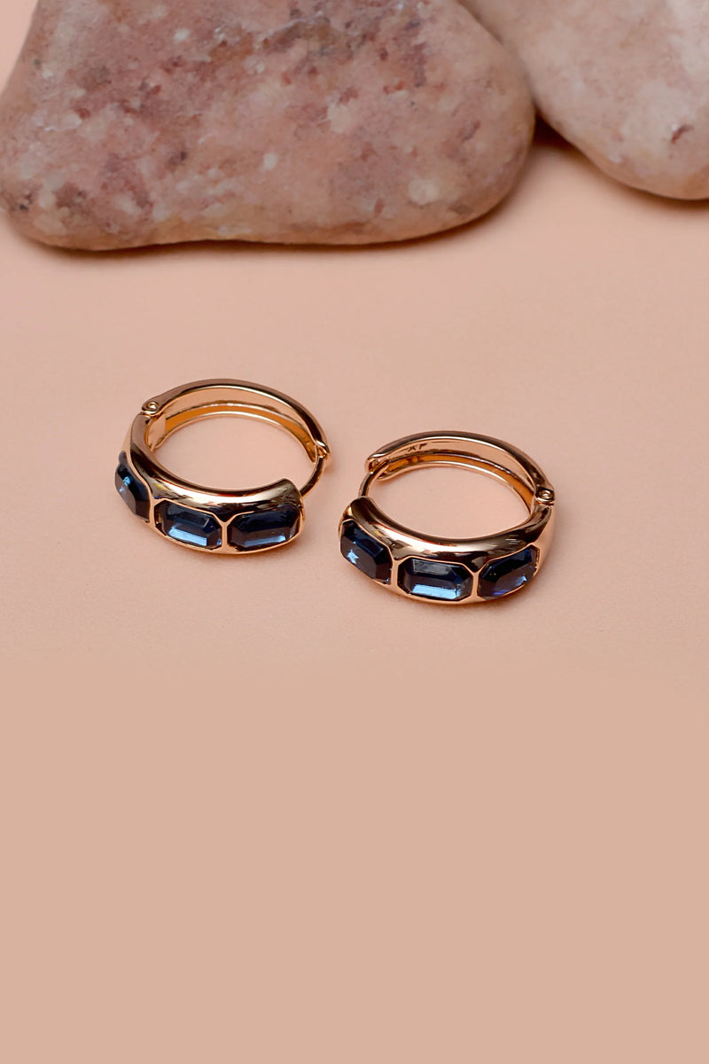 Daily Wear Blue Hoop Earrings