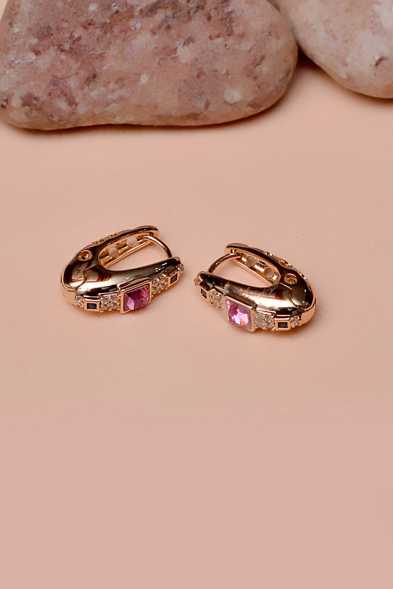 Daily Wear Pink Hoop Earrings