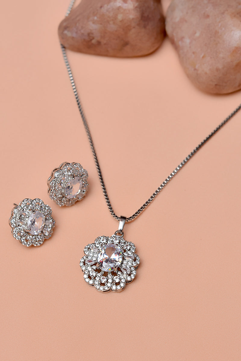 Daily Wear Silver Locket Set