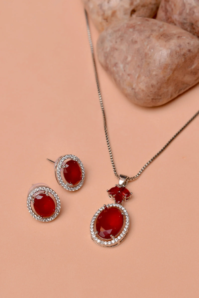 Daily Wear Red Locket Set