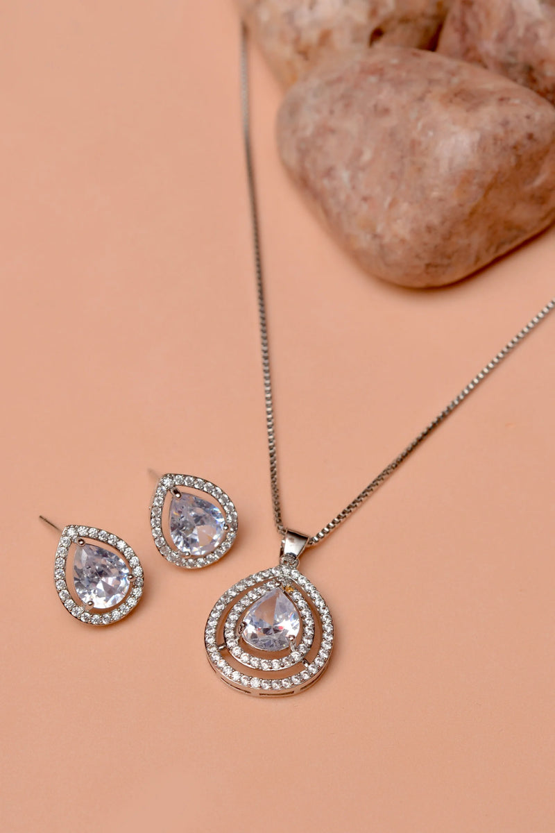 Daily Wear Silver Locket Set