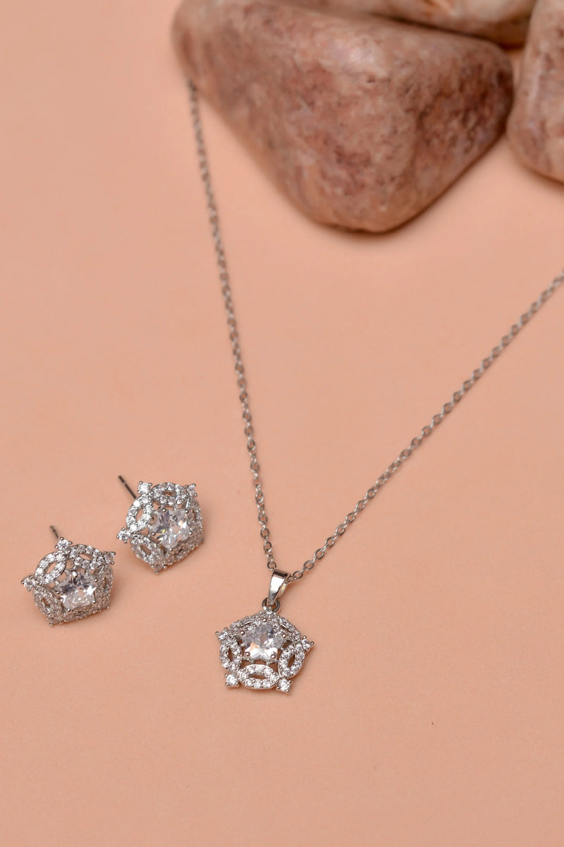 Daily Wear Silver Locket Set