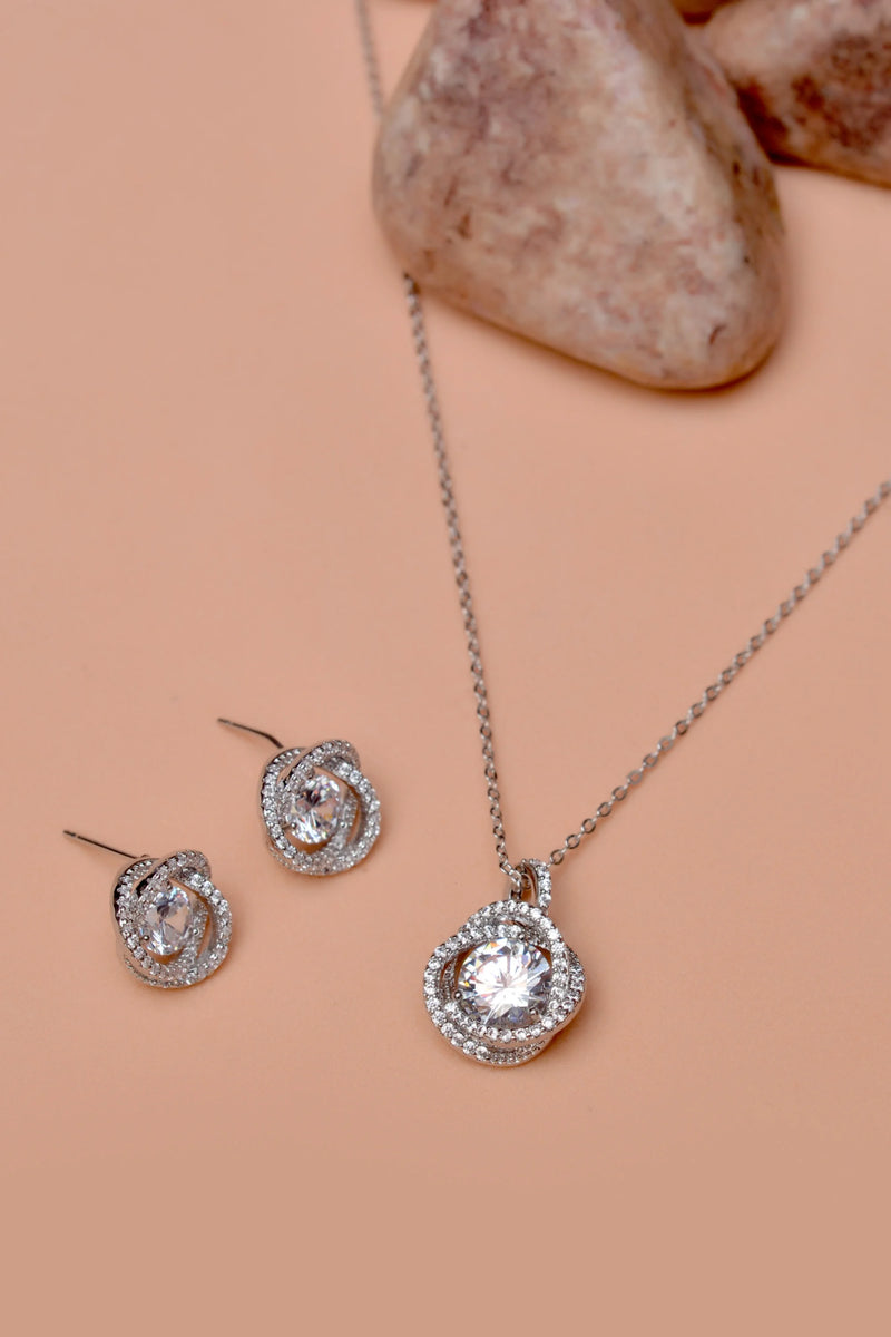 Daily Wear Silver Locket Set