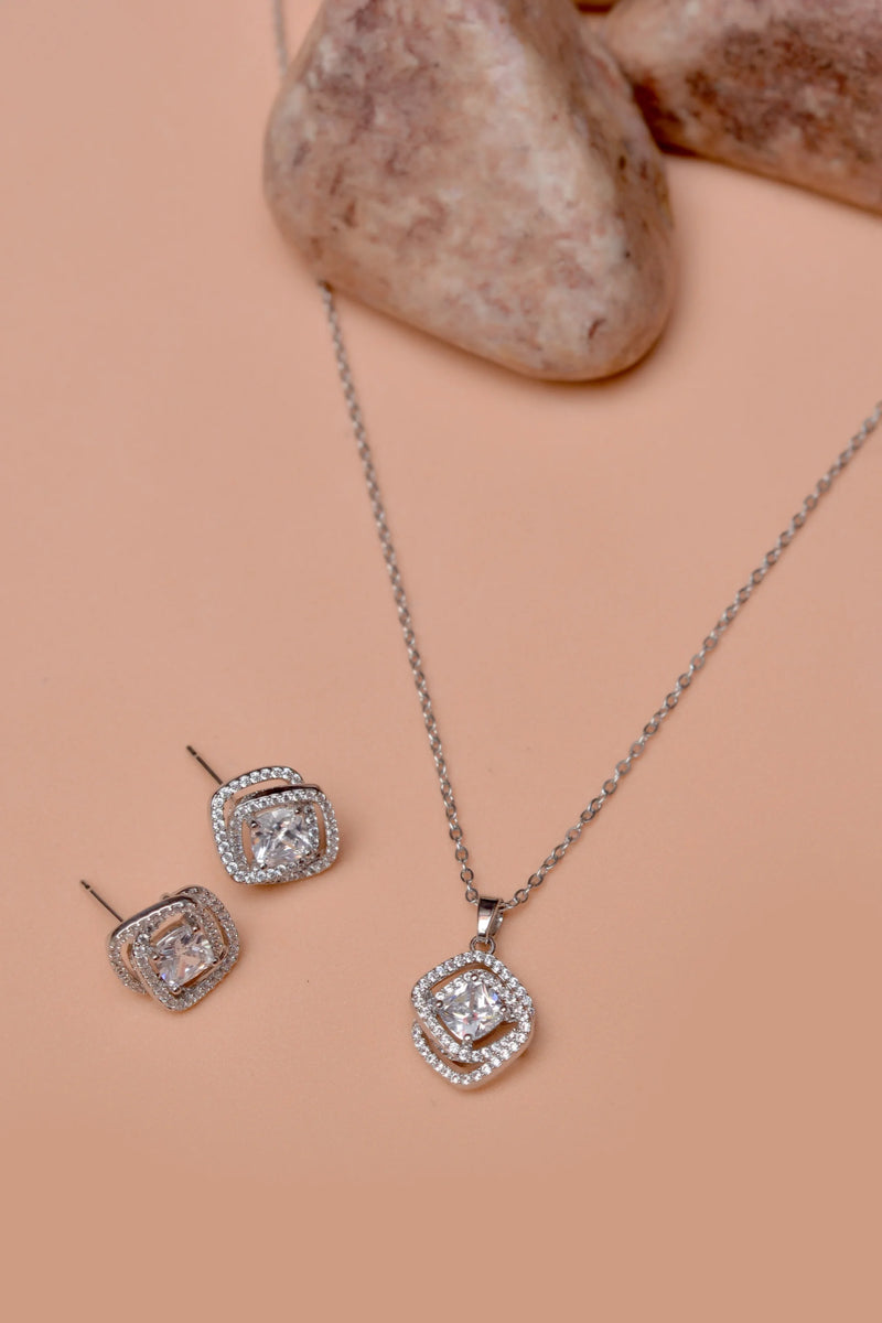Daily Wear Silver Locket Set