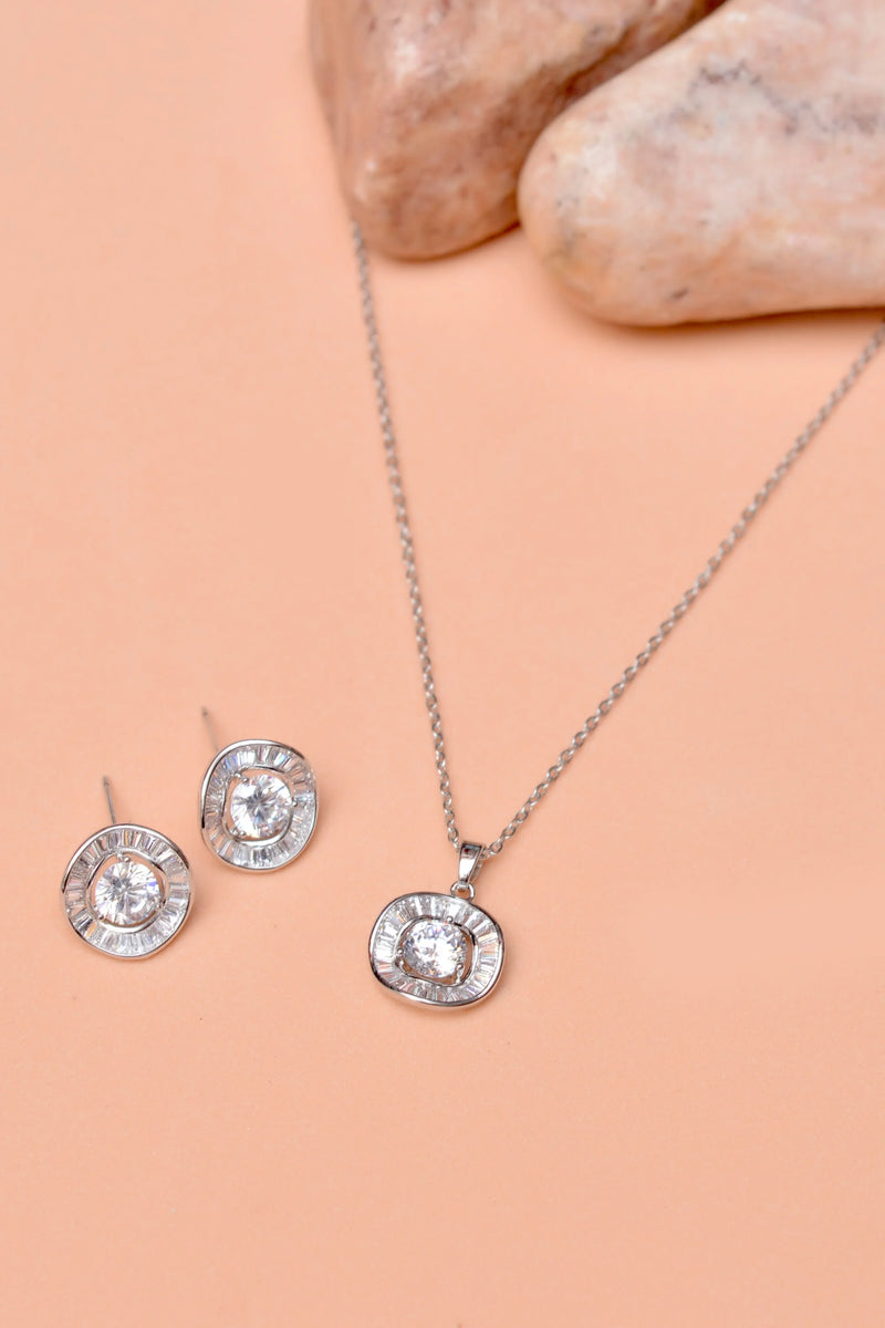 Daily Wear Silver Locket Set