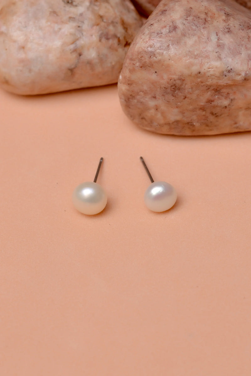 Daily Wear White Ear Studs